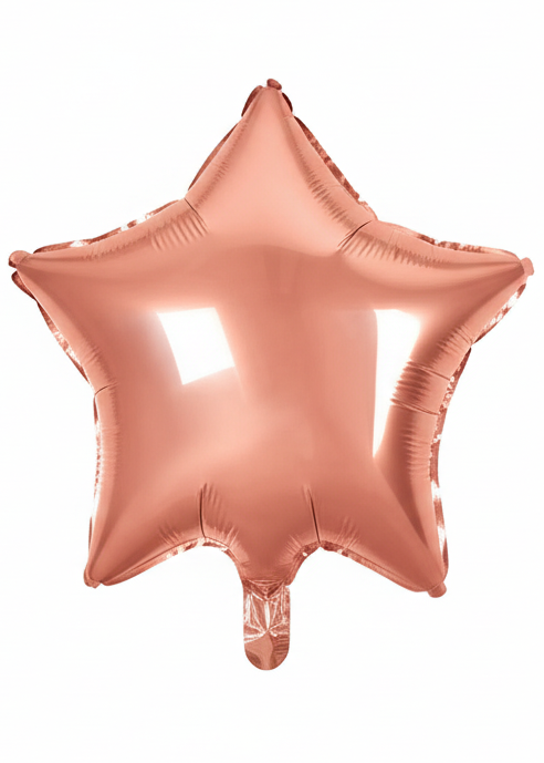 Single 45cm Star Metallic Rose Gold Balloon