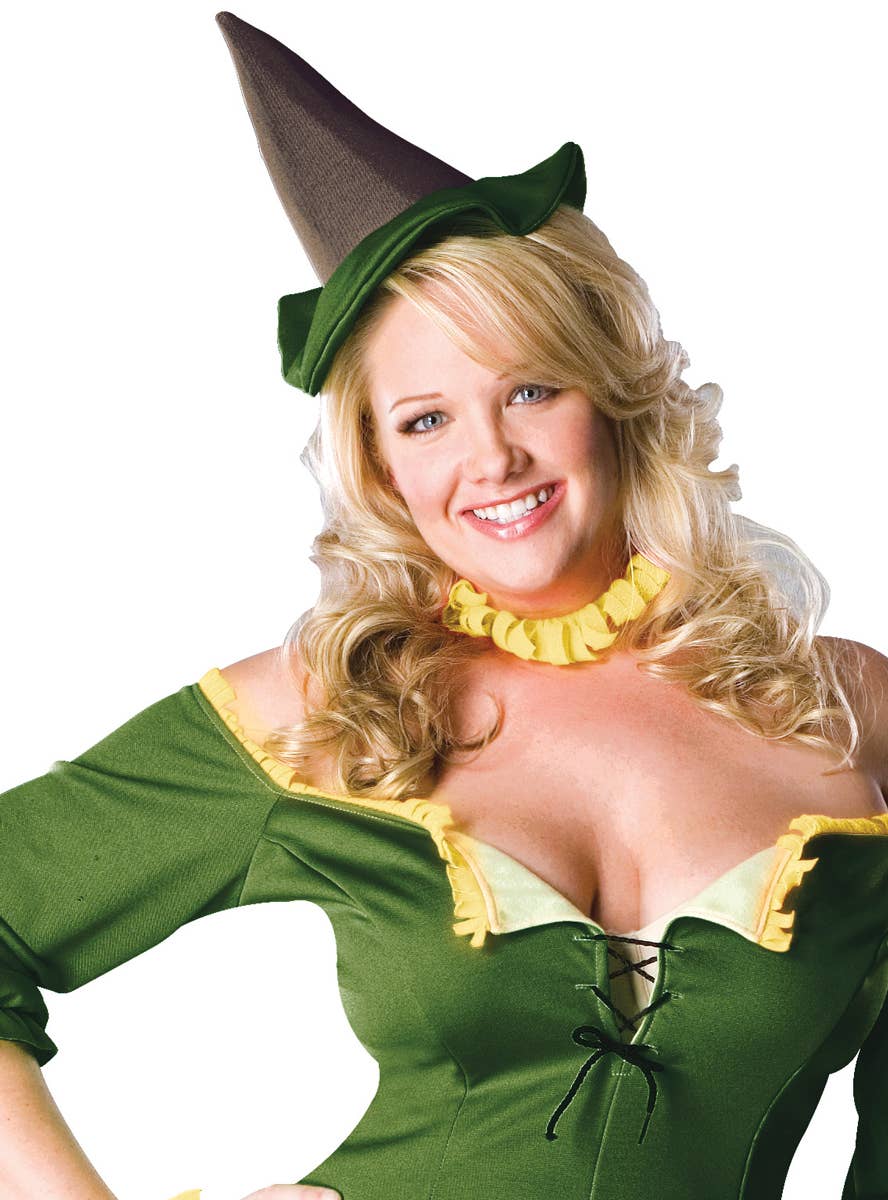 Officially Licensed Women's Plus Size Wizard of OZ Scarecrow Fancy Dress Costume - Close Image 2