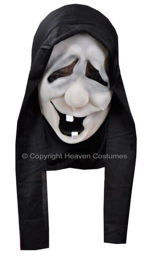 Hooded Halloween Costume Mask White Witch Face Main Image