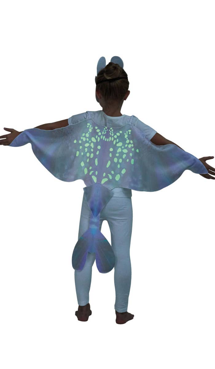 Light Fury How to Train Your Dragon The Hidden World Kids Costume Kit Front Back Glow Image