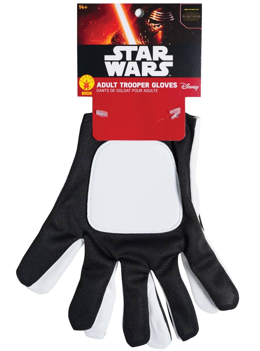 Rubies Mens Black And White Storm Trooper Gloves Image 1