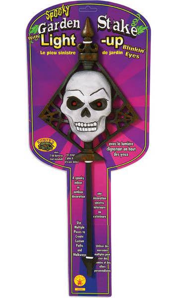 Image of Spooky Light Up Skull Halloween Garden Stake
