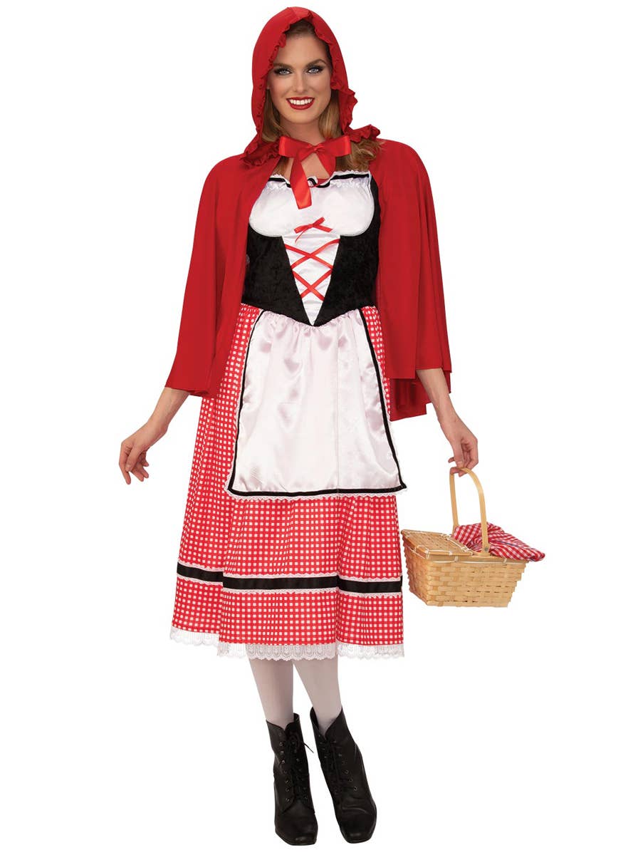 Women's Chequered Little Red Riding Hood Storybook Costume