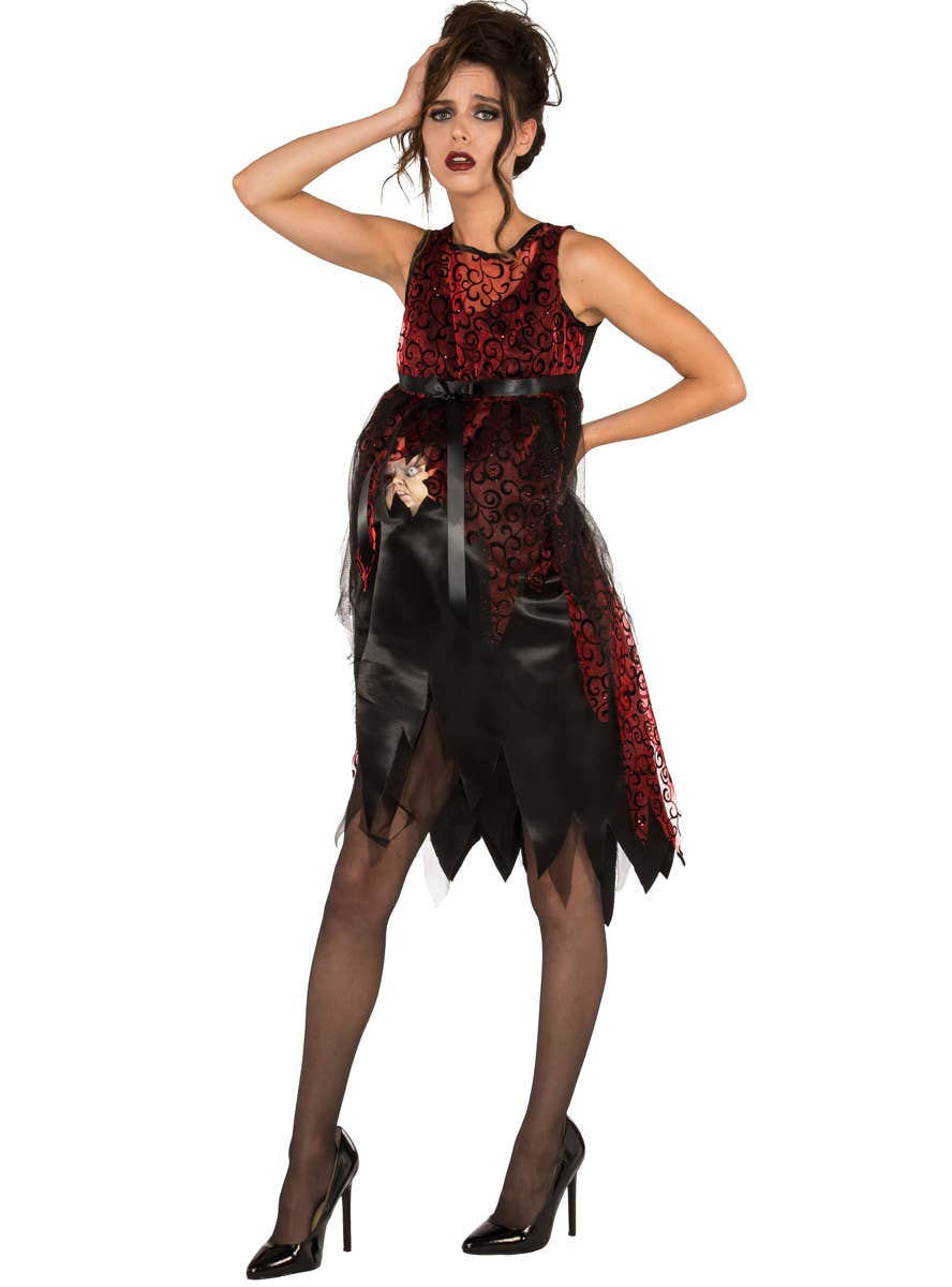 Women's Zombie Baby Pregnancy Horror Halloween Fancy Dress Costume Main Image