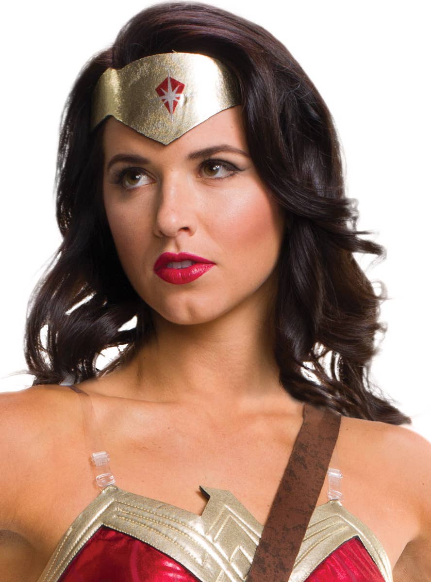 DC Comics Justice League Women's Red, Blue And Gold Wonder Woman Superhero Fancy Dress Costume Close Image 2