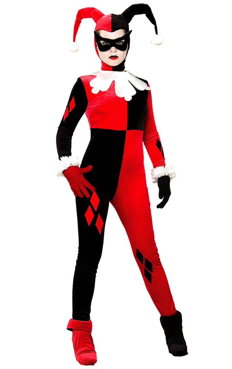 Black and Red Harley Quinn Women's Gotham City Costume