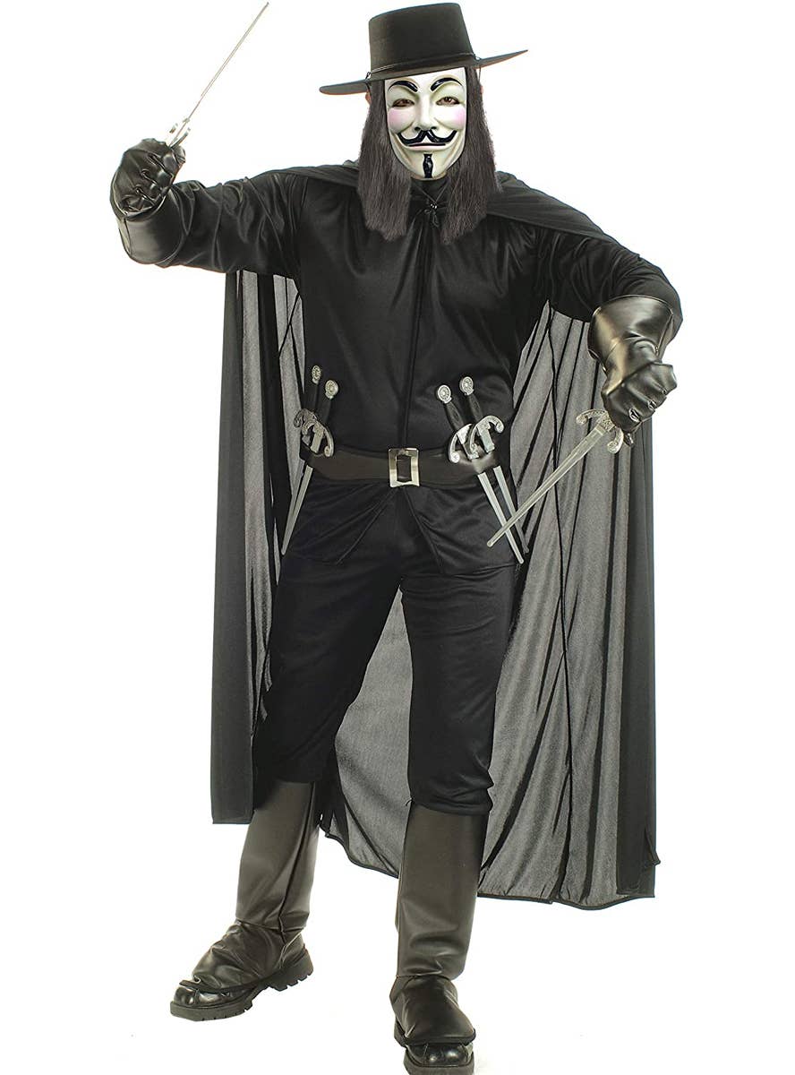 Officially Licensed V for Vendetta Guy Fawkes Men's Costume - Main Image
