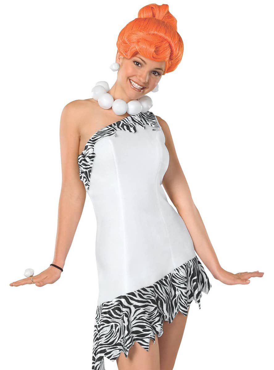Licensed Women's The Flintstones Wilma Flintstone Fancy Dress Costume - Close Up Image