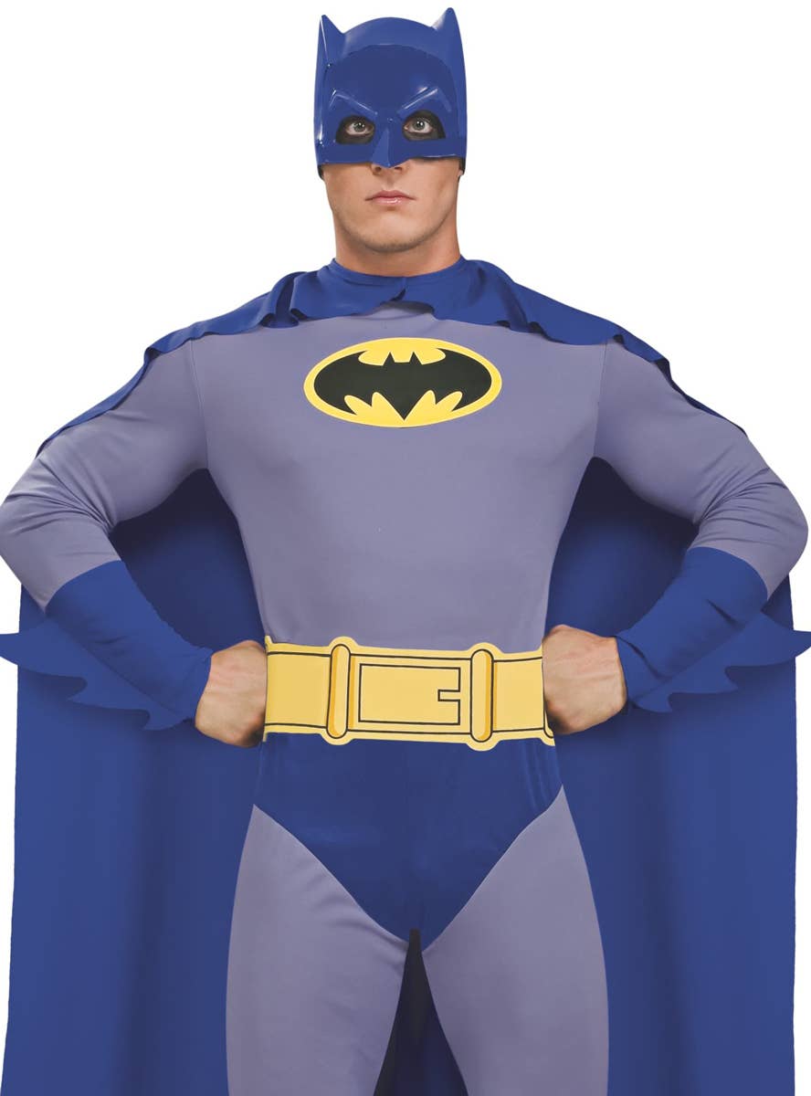 Batman Dc Comics Character Mens Superhero Fancy Dress Costume Close Up Image