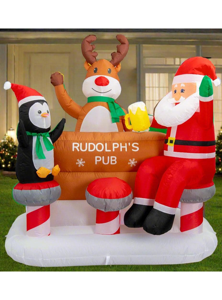 Rudolph’s Pub 150cm Inflatable Christmas Decoration - Alternate Image