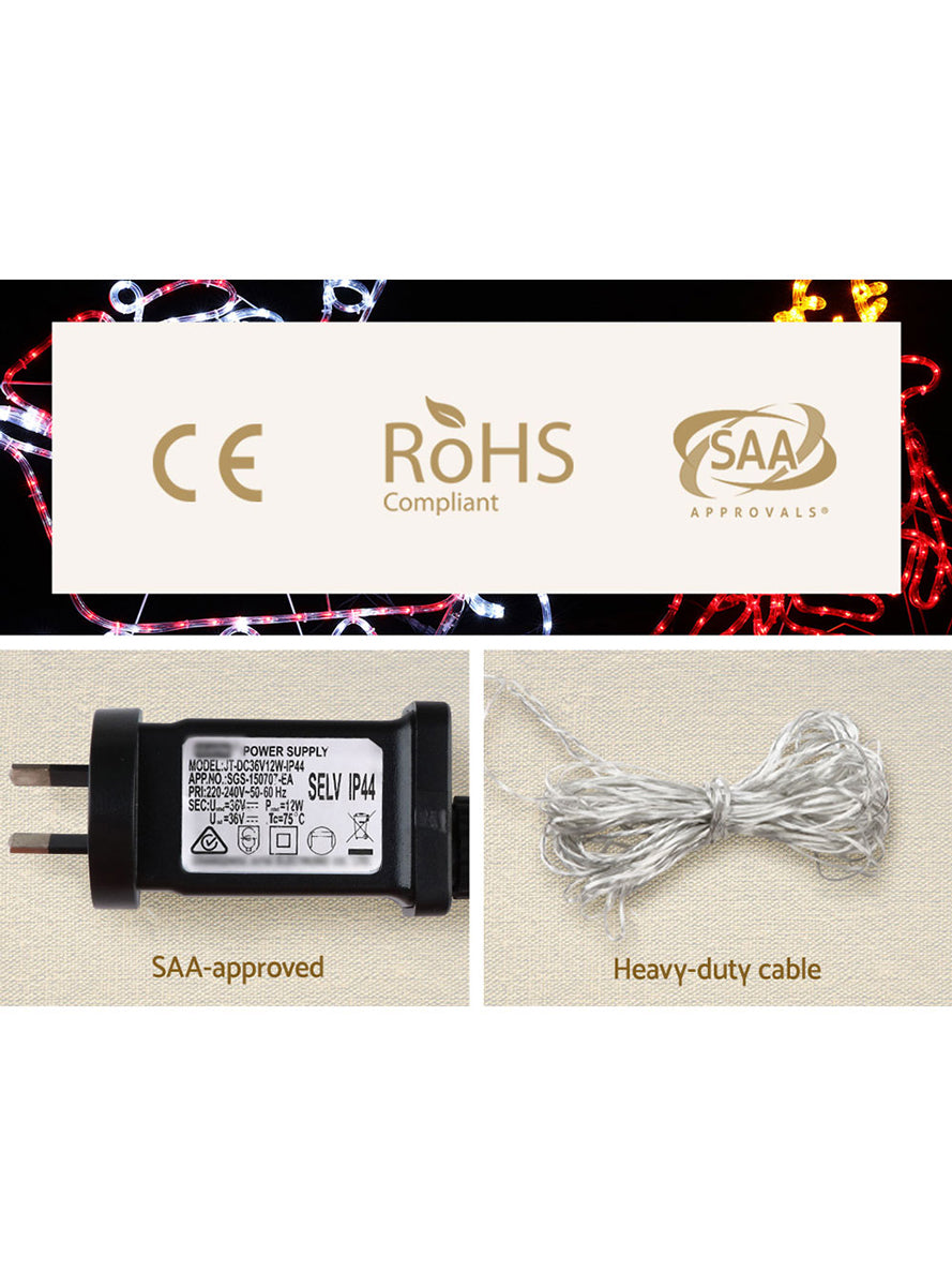 Santa and Reindeer with Sleigh Christmas Rope Light Decoration - Information Image 5