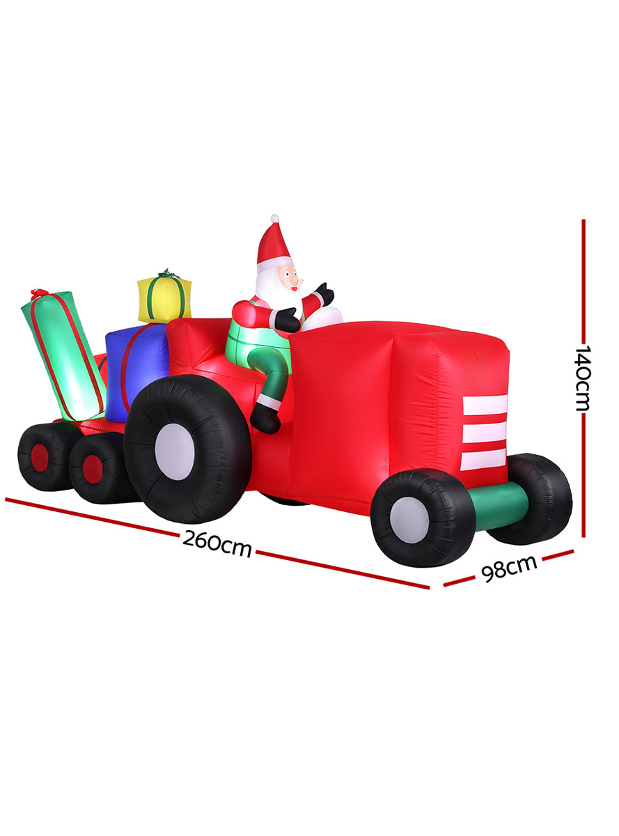 Santa in Truck 260cm Inflatable Christmas Decoration - Dimensions Image