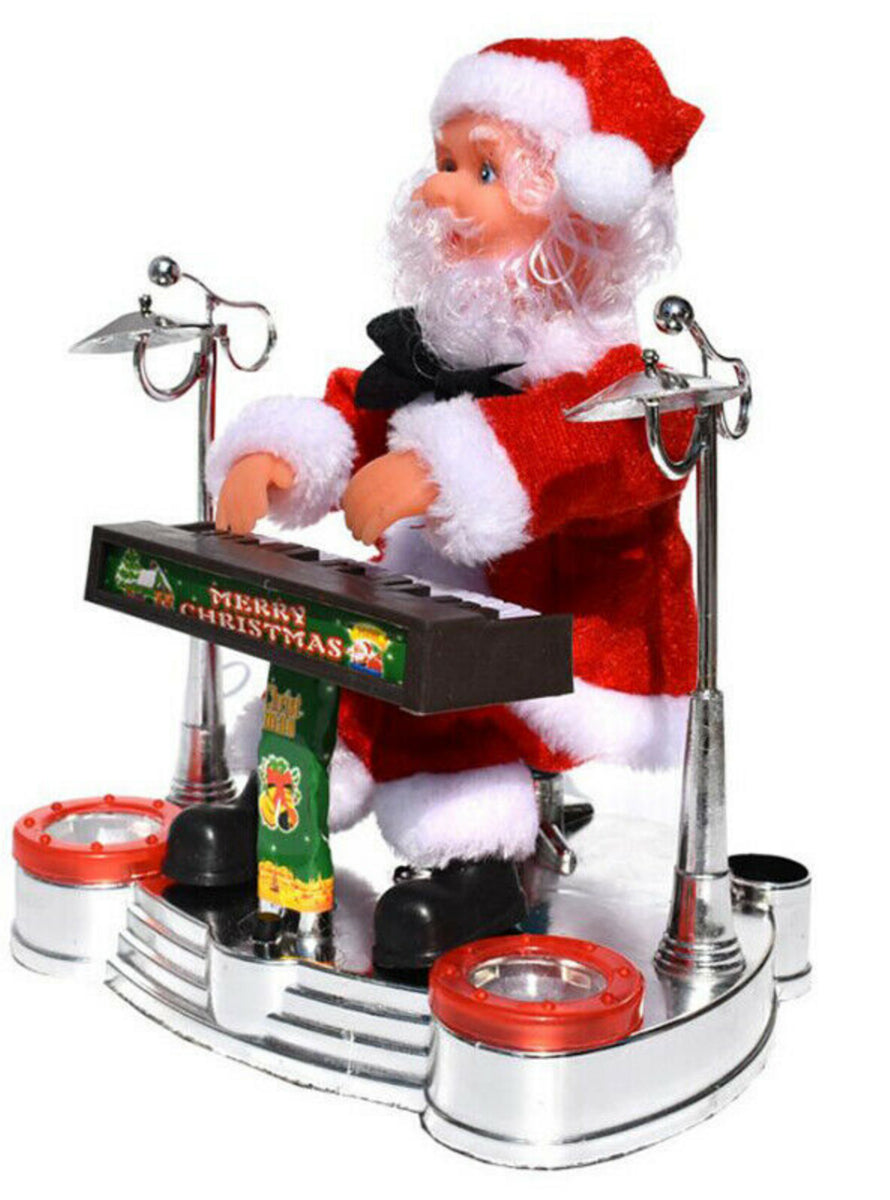 Santa Playing Piano Tabletop Christmas Decoration - Side Image