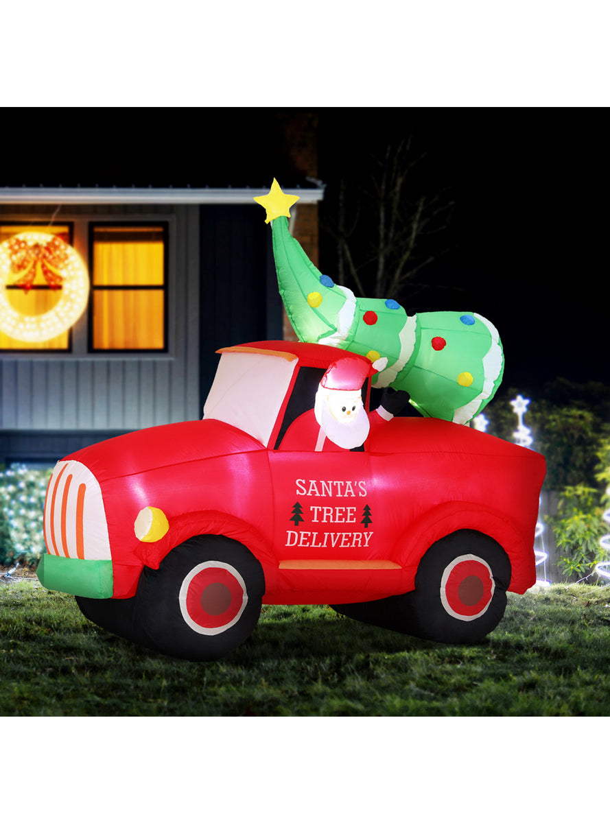 Santa’s Tree Delivery 160cm Inflatable Christmas Decoration - Alternate Image