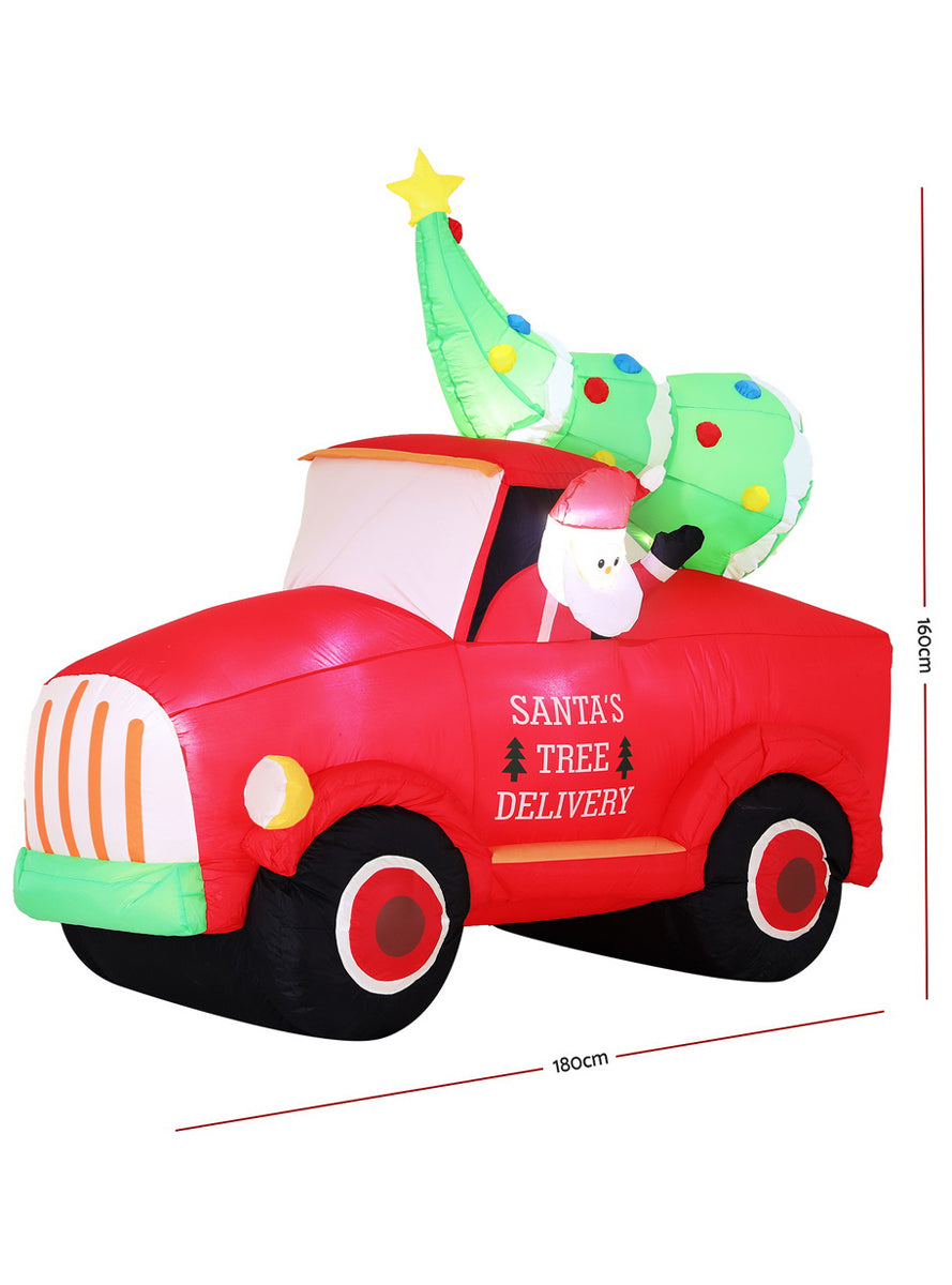 Santa’s Tree Delivery 160cm Inflatable Christmas Decoration - Dimensions Image
