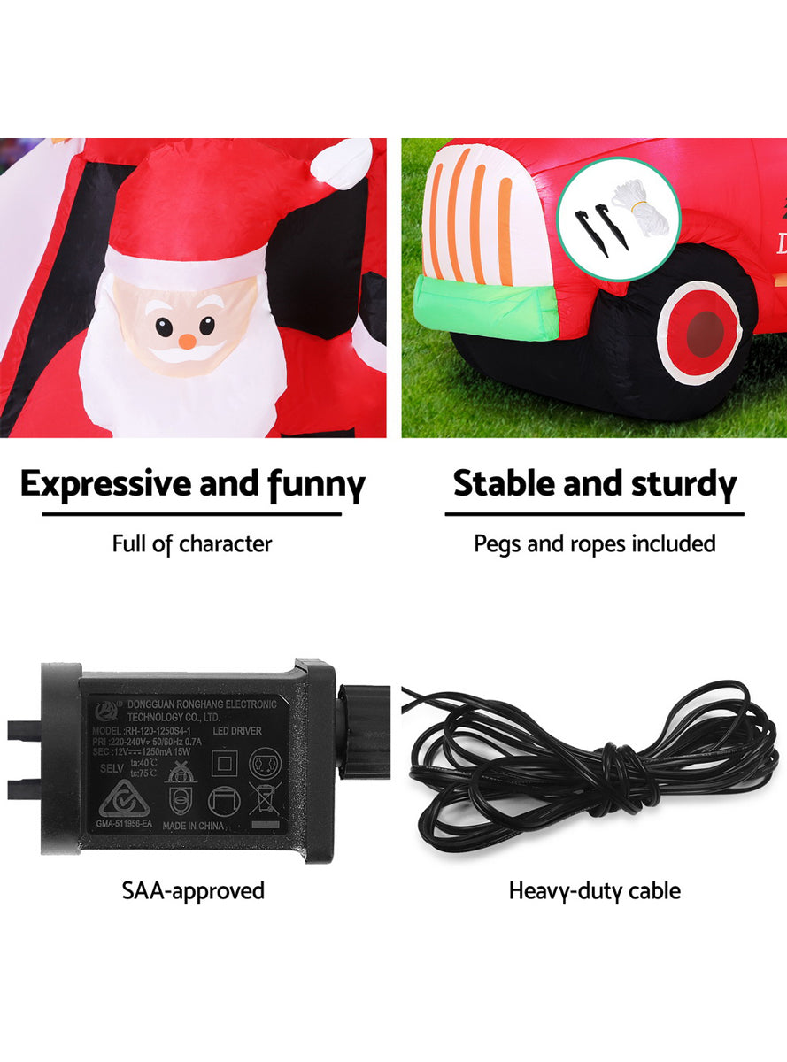 Santa’s Tree Delivery 160cm Inflatable Christmas Decoration - Info Image 3
