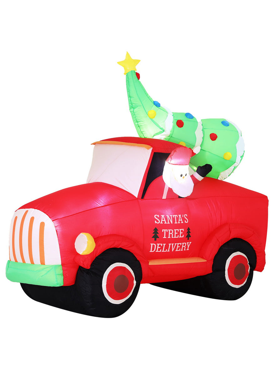 Santa’s Tree Delivery 160cm Inflatable Christmas Decoration - Main Image