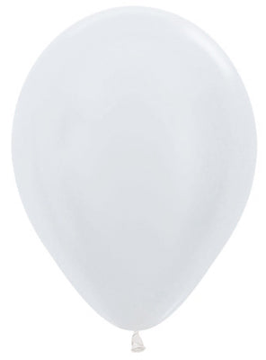 Satin Pearl White 30cm Single Latex Balloon - Main Image