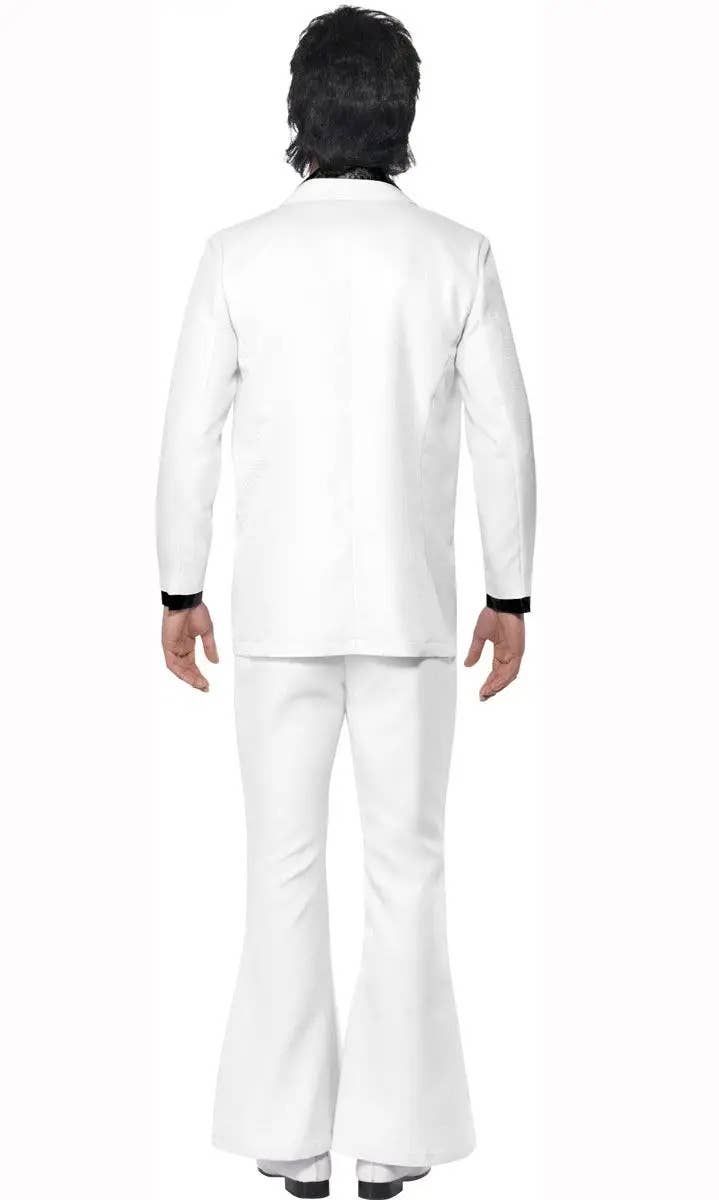 White Saturday Night Fever Men's Plus Size 70's Costume Suit- Back View