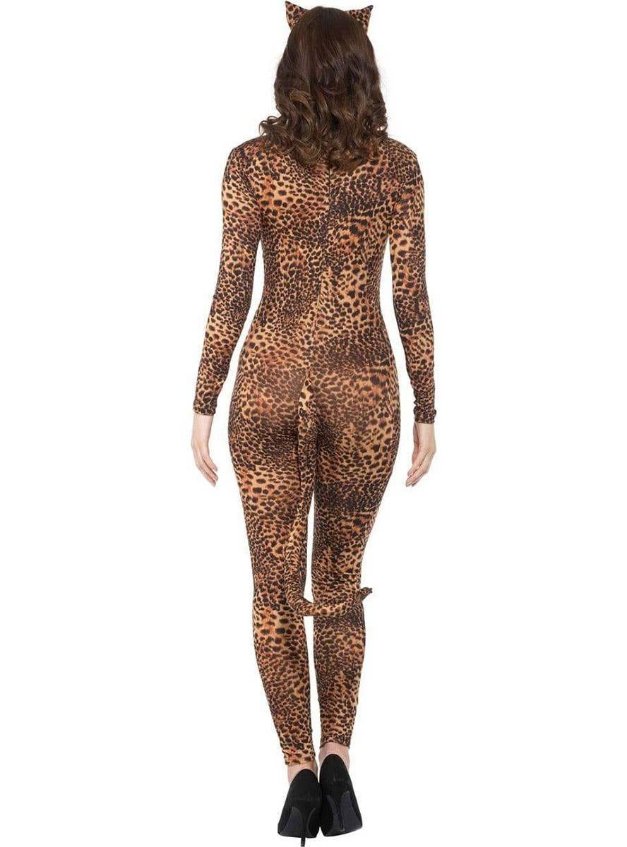 Image of Leopard Catsuit Women's Sexy Costume - Back Image