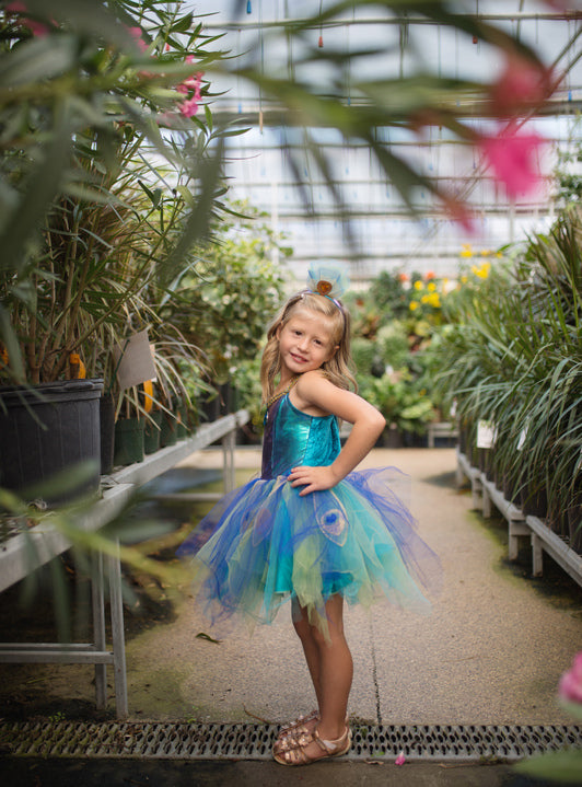 Shimmer Girls Peacock Tutu Costume - Lifestyle Image 2