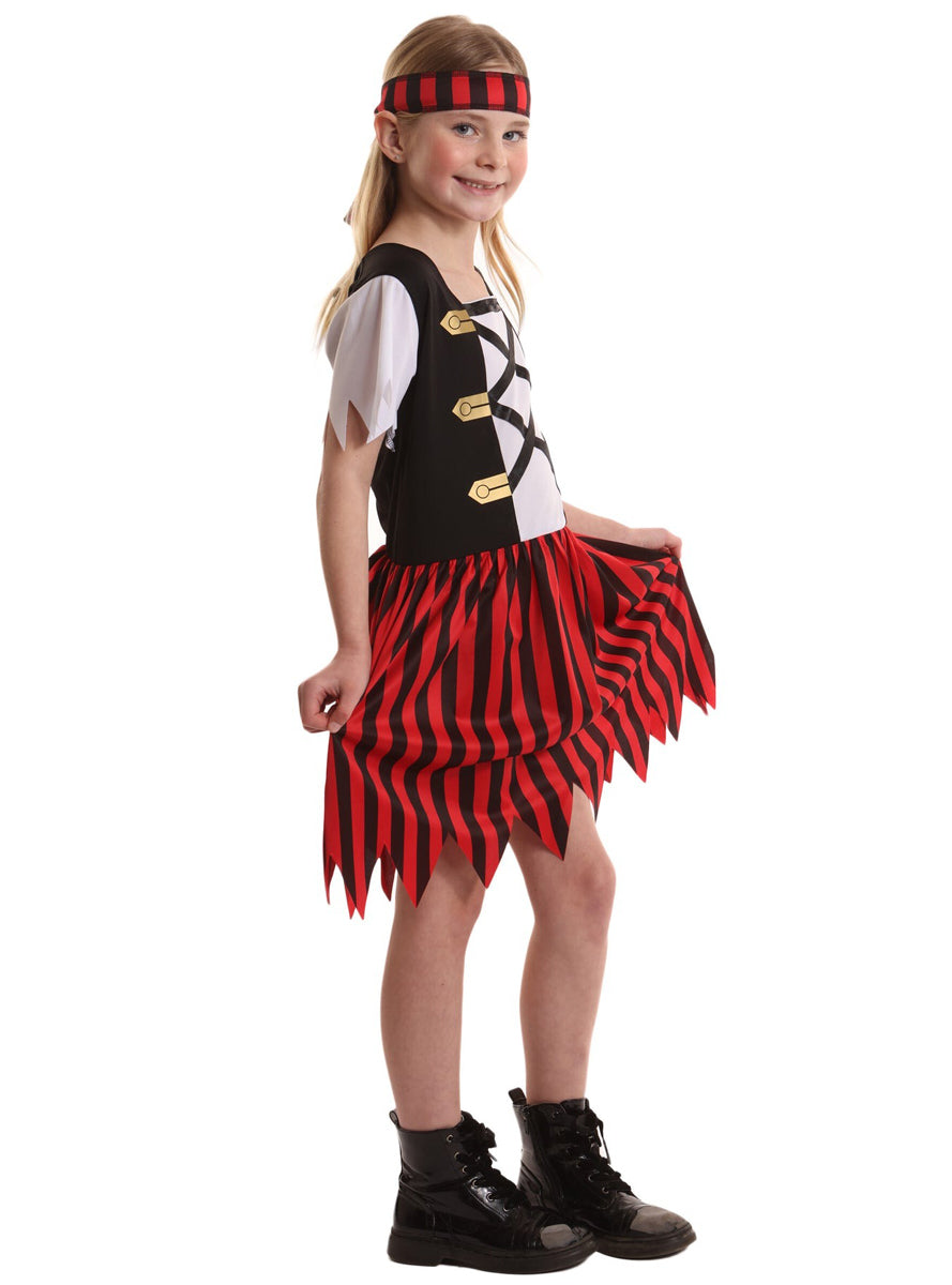 Shipmate Pirate Girls Red And Black Costume - Alternative Image 2