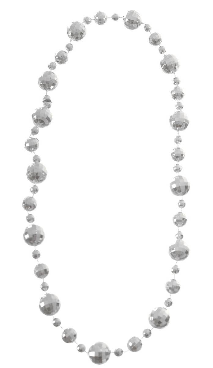 Silver 1970s Disco Ball Costume Necklace