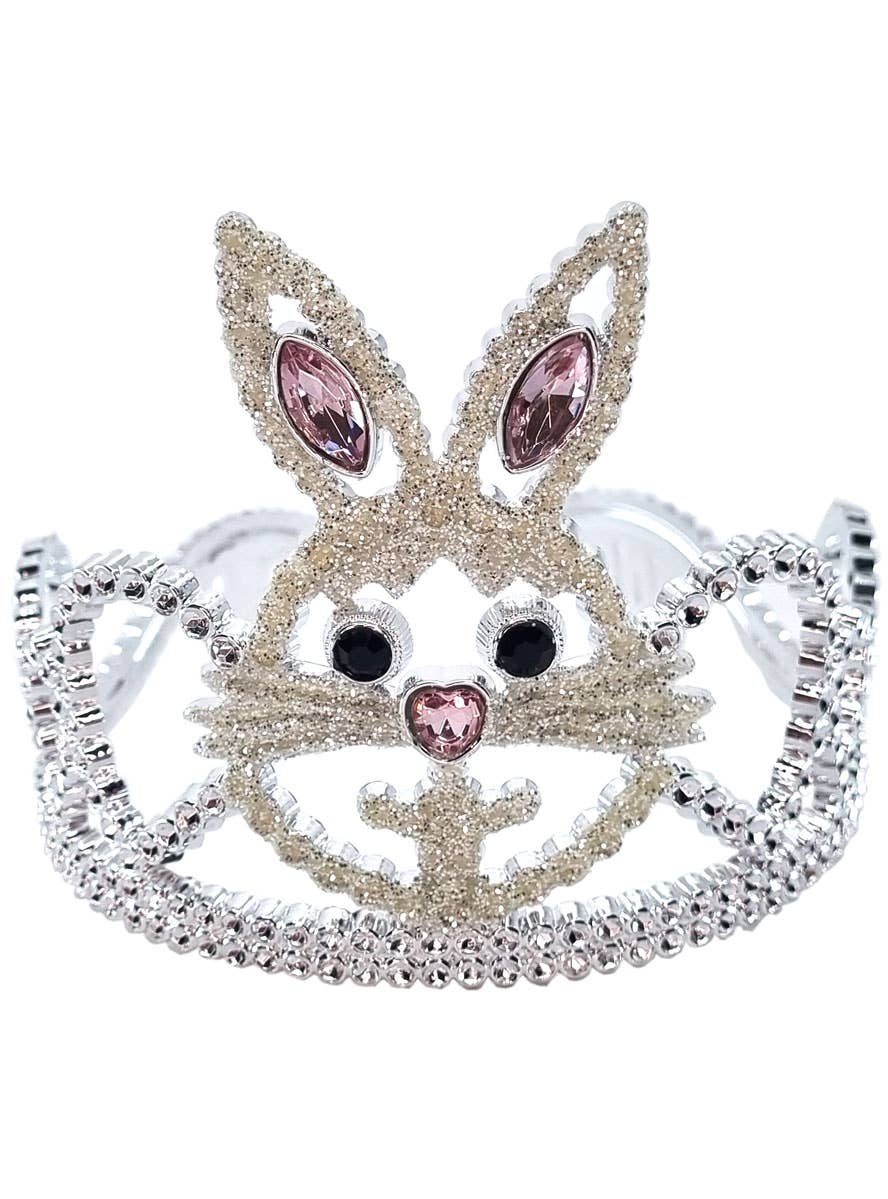 Silver Jewelled Bunny Girl's Easter Costume Tiara