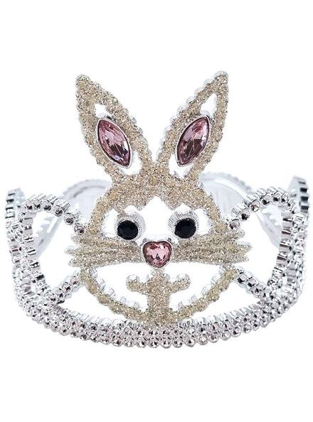 Silver Jewelled Bunny Girl's Easter Costume Tiara