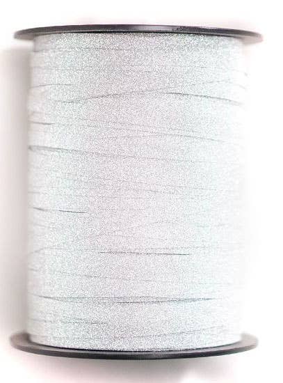 Image of Silver Glitter 227m Long Flat Curling Ribbon