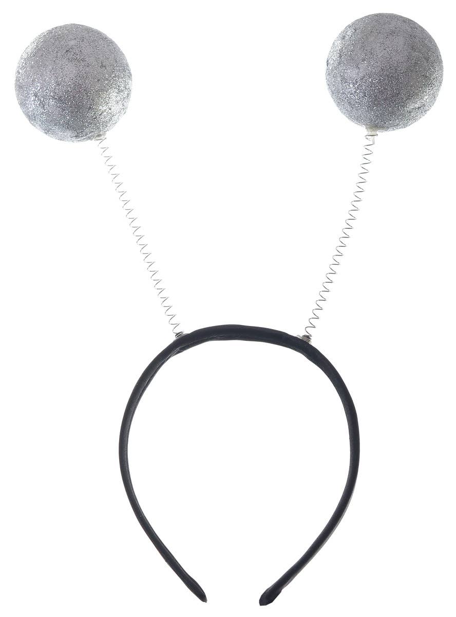 Image of Space Alien Silver Glitter Costume Headband