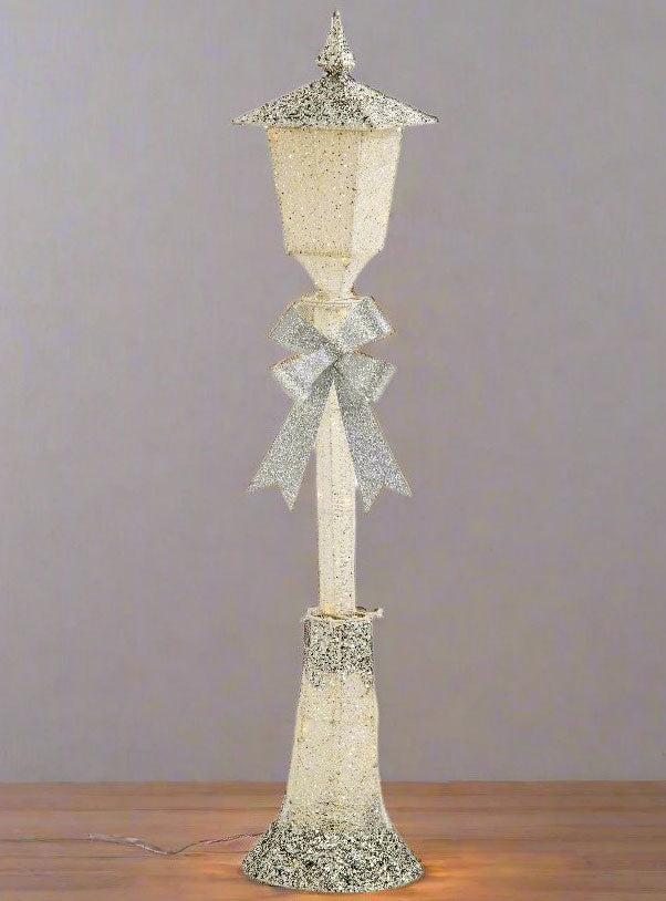 Silver Glitter LED Street Lamp Christmas Decoration 120cm Alternate Image