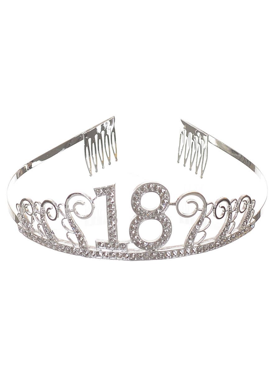 Image of 18th Birthday Silver Rhinestone Tiara - alternative image
