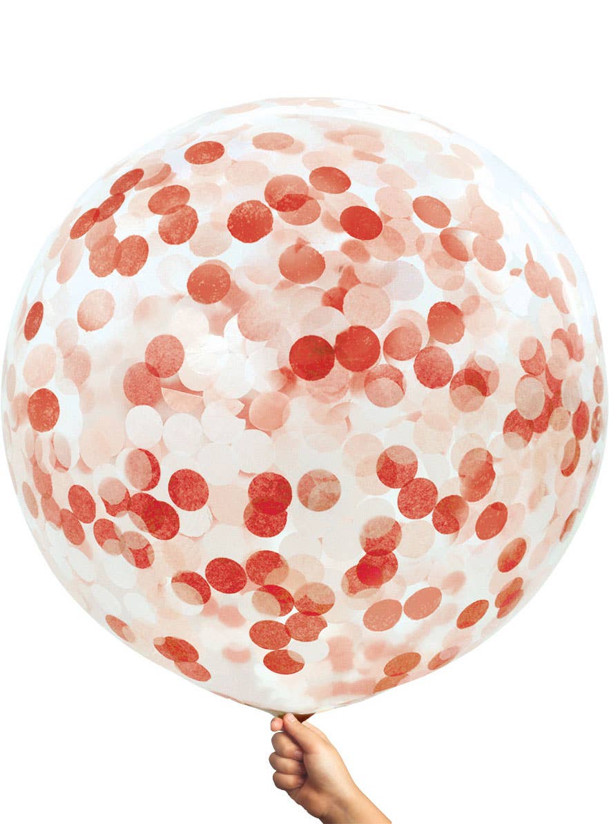 Image of Red Confetti Filled Jumbo 90cm Latex Balloon