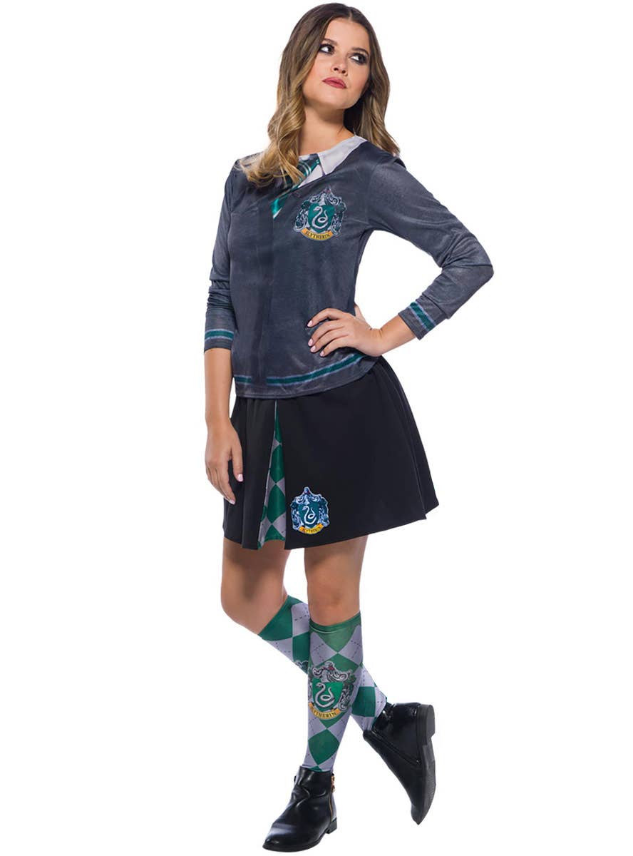 Image of Harry Potter Slytherin Teen Girls Hogwarts Costume Skirt - Main Image