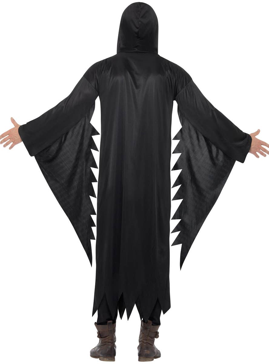 Men's Black Grim Reaper Robe Halloween Costume Back Image