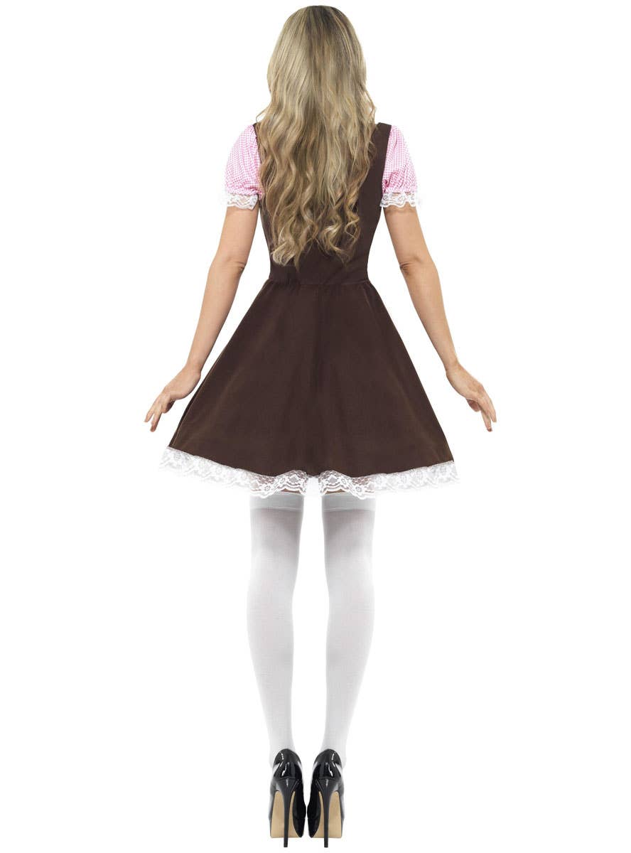 Pink and Brown Women's Tavern Girl Oktoberfest Costume Back Image