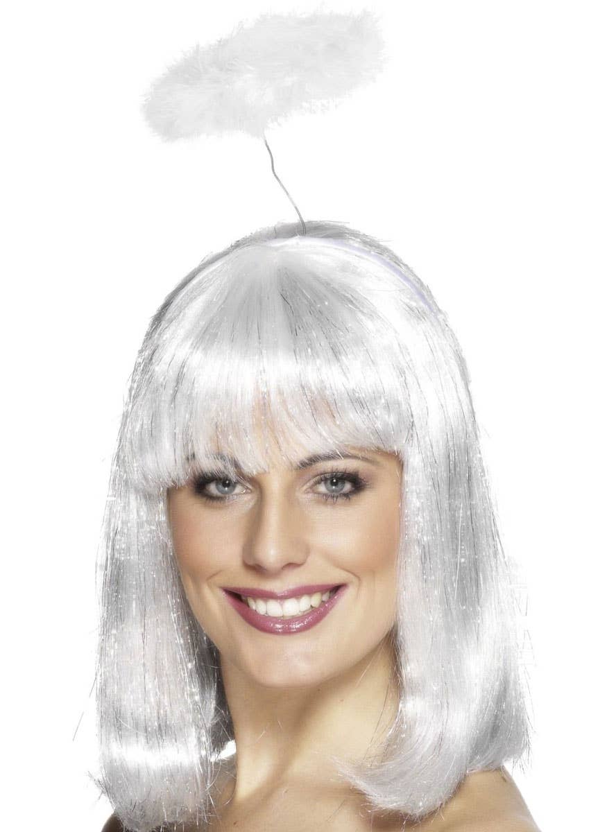Classic White Feather Angel Halo Headband - Alternate Image