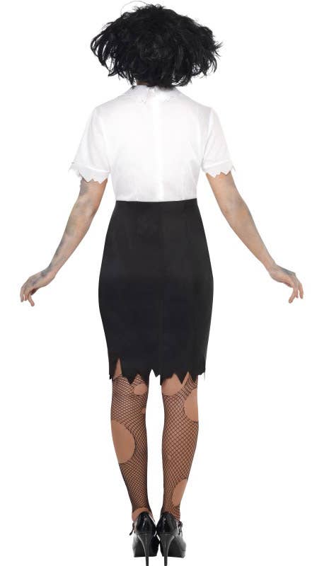 Women's Worked to Death Zombie Halloween Costume Back View