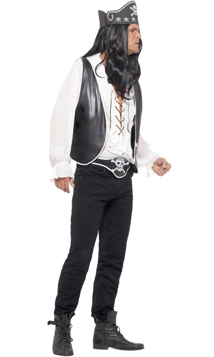 Skull and Cross Bone Pirate Costume Accessory Set Side Image