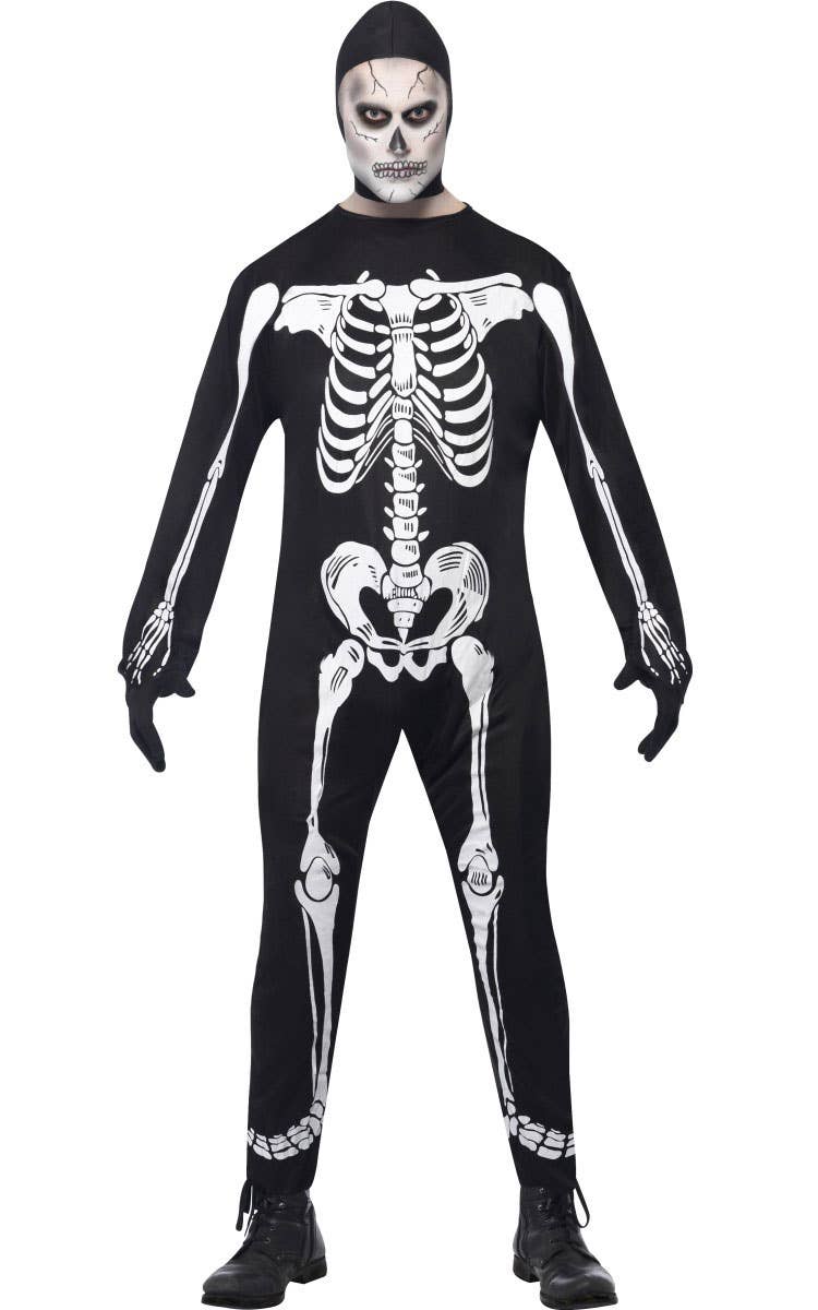 Men's Basic Skeleton Suit Halloween Fancy Dress Costume