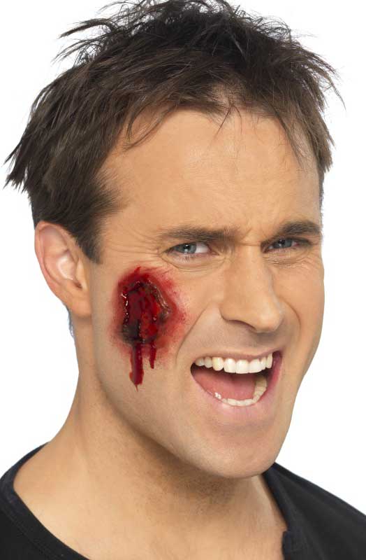 Pack of 12 Stick On Latex Gory Wounds Special Effects Prosthetic - Alternative View