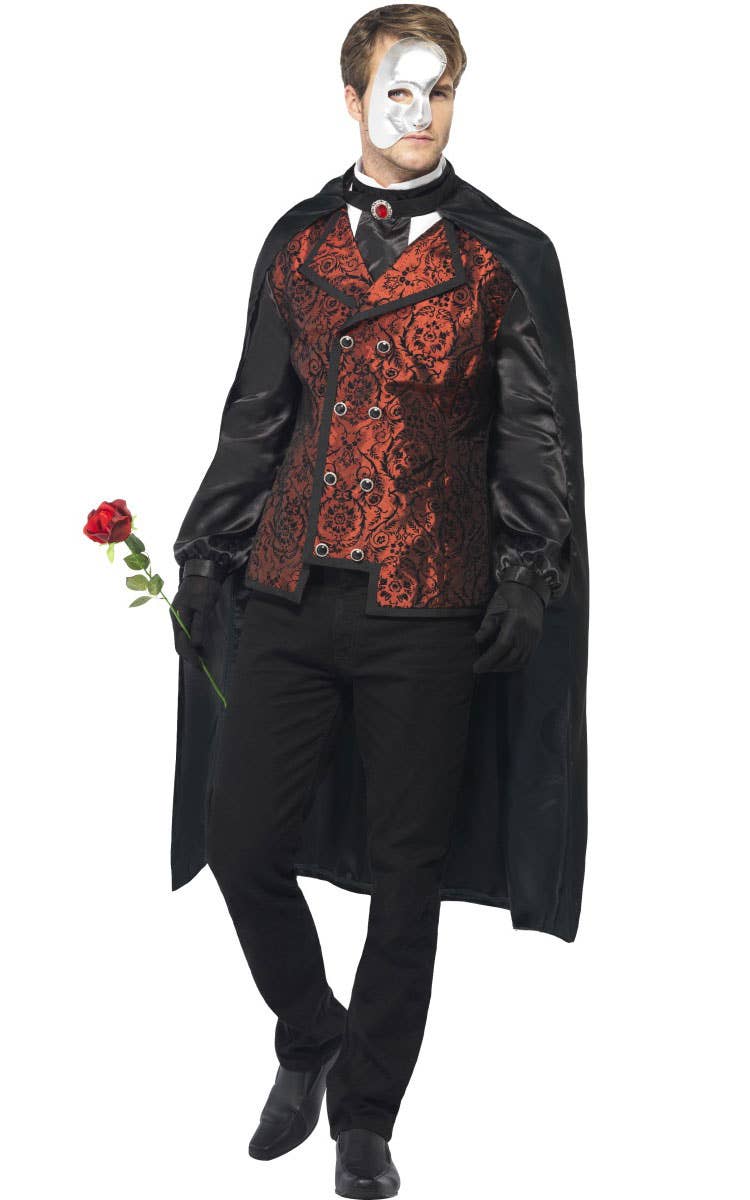 Dark Phantom Of The Opera Men's Halloween Costume Front