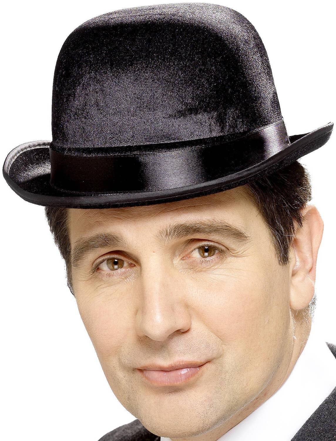 Adut's Black Velveteen Bowler Costume Accessory Hat Alternative View 2