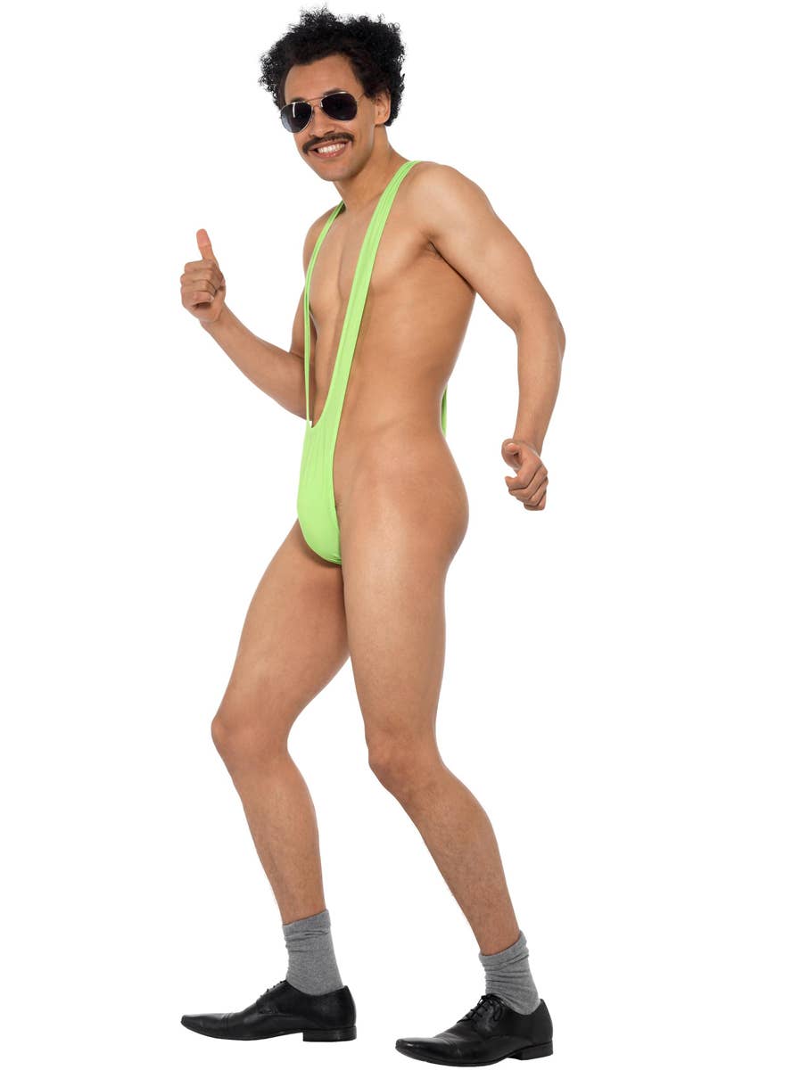 Novelty Men's Green Borat Mankini Costume - Side Image