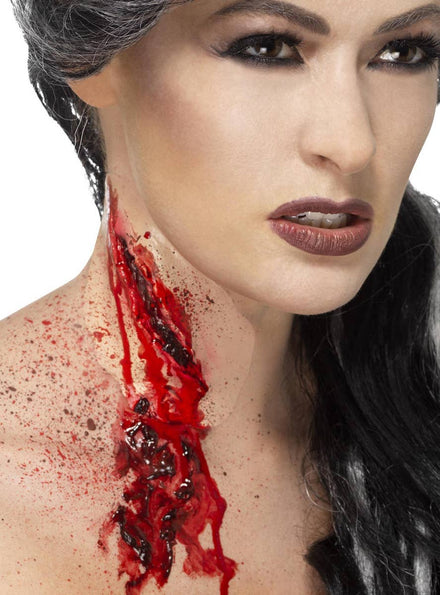 Throat Slash Victim Prosthetic Wound Special Effects Costume Makeup Main Image