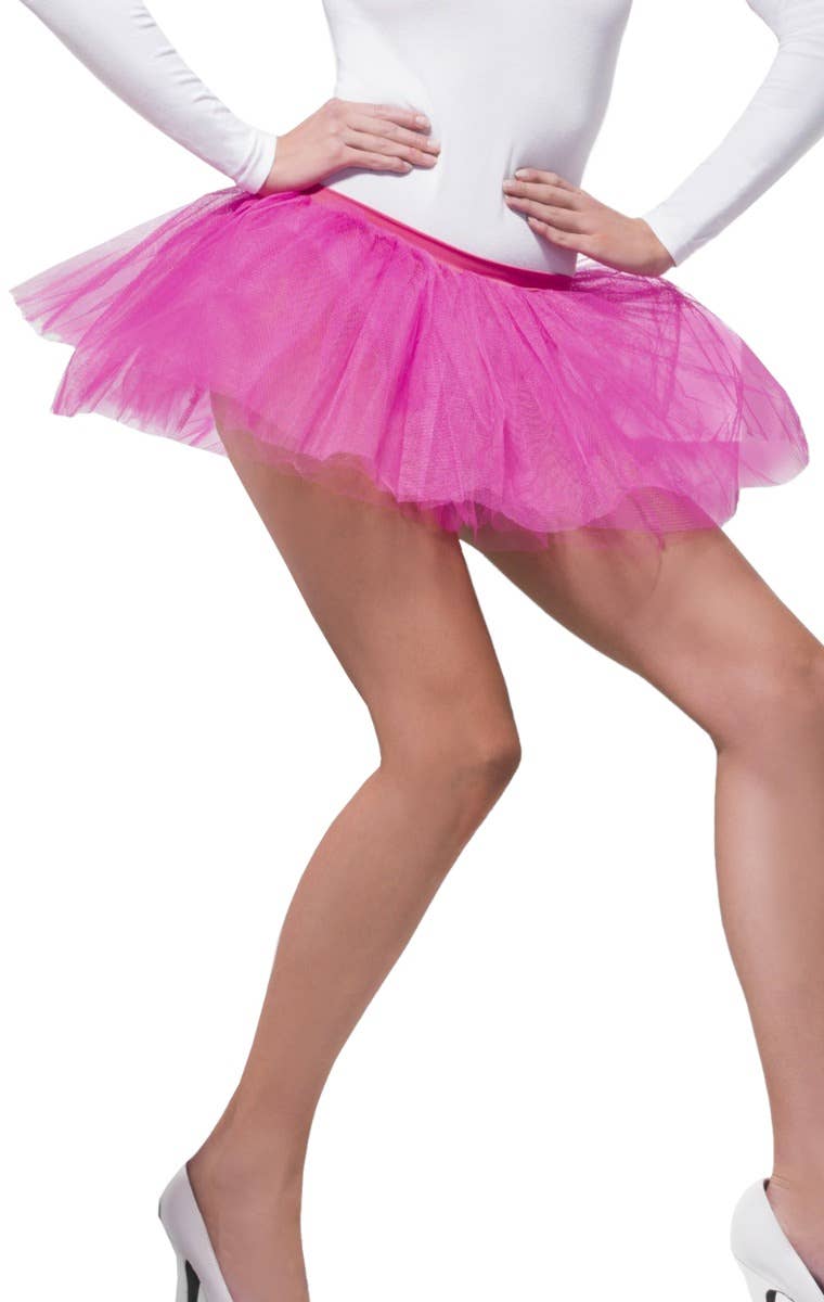 Womens Layered Fuchsia Pink Costume Tutu - Main Image