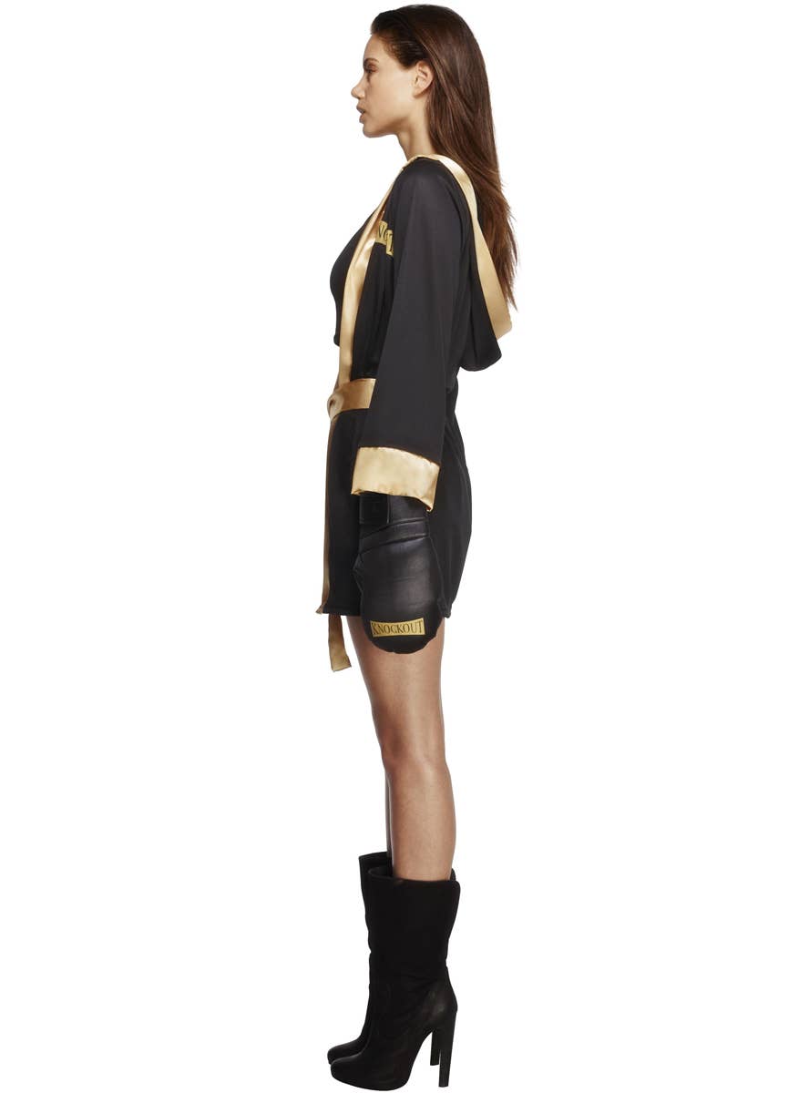 Womens Million Dollar Baby Sexy Boxing Fancy Dress Outfit - Side Image