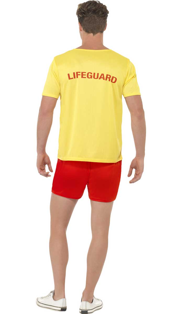 Men's Baywatch Lifeguard Costume Back Image