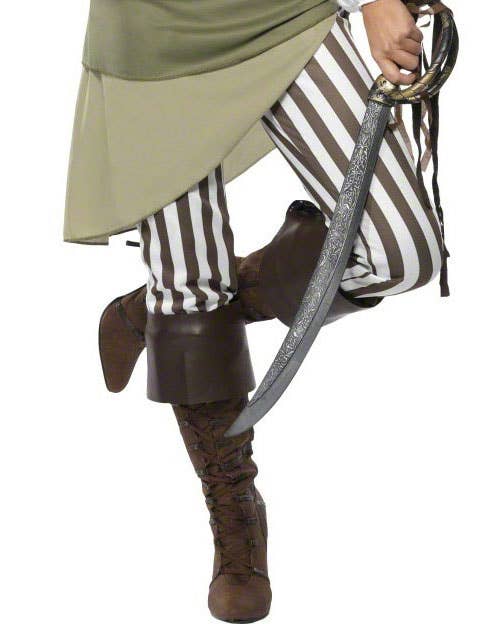 Women's Shipmate Sweetie Pirate Costume with Khaki Green Skirt- Close Image
